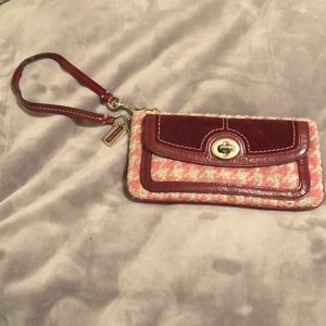 Tweed Coach Wristlet